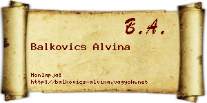 Balkovics Alvina névjegykártya